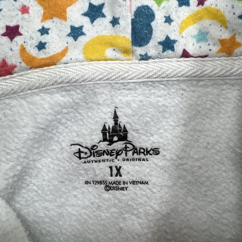 Disney Parks Women's 1X 2015 Full Zip Fleece Hoodie Walt Disney World White - Picture 3 of 12